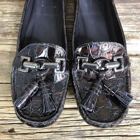 Stuart Weitzman Rascal Croc Driving Moccasins 7 - Picture 6 of 12